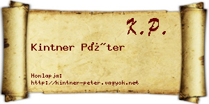 Kintner Péter névjegykártya