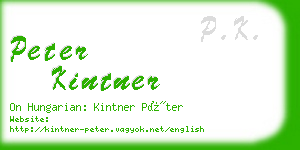 peter kintner business card